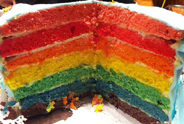 Le rainbow cake d'anniversaire: succès et déconvenues