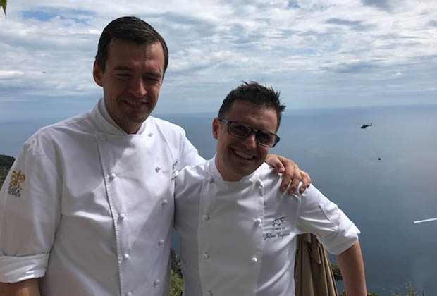 Arnaud Faye (gche) et son fidèle pâtissier, Julien Dugourd